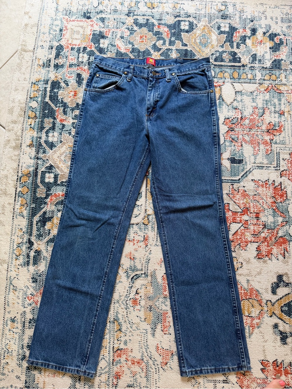 Wrangler Men's Dark Blue Bootcut Jeans